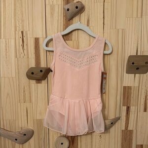 Pink Sleeveless Leotard with Studded Detail